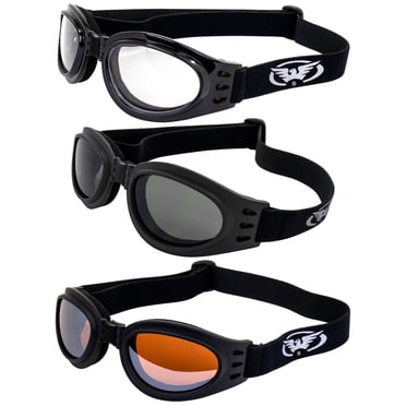 Occhiali Da Sole E Antisabbia Per Moto MTB - Lenti Blu Con Montatura Nera E Schiuma Protettiva