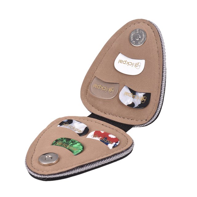 MesaSe Guitar Picks Holder Case Bag PU Synthetic Leather with 6pcs Celluloid Picks String Instrument Accessories