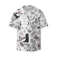 thumbnail image 2 of Lsque Cowboy print Men's Cuban Collar Short Sleeve Shirt Summer Beachwear Casual Button Down Fashionable Vacation Leisure Shirt-Large, 2 of 7