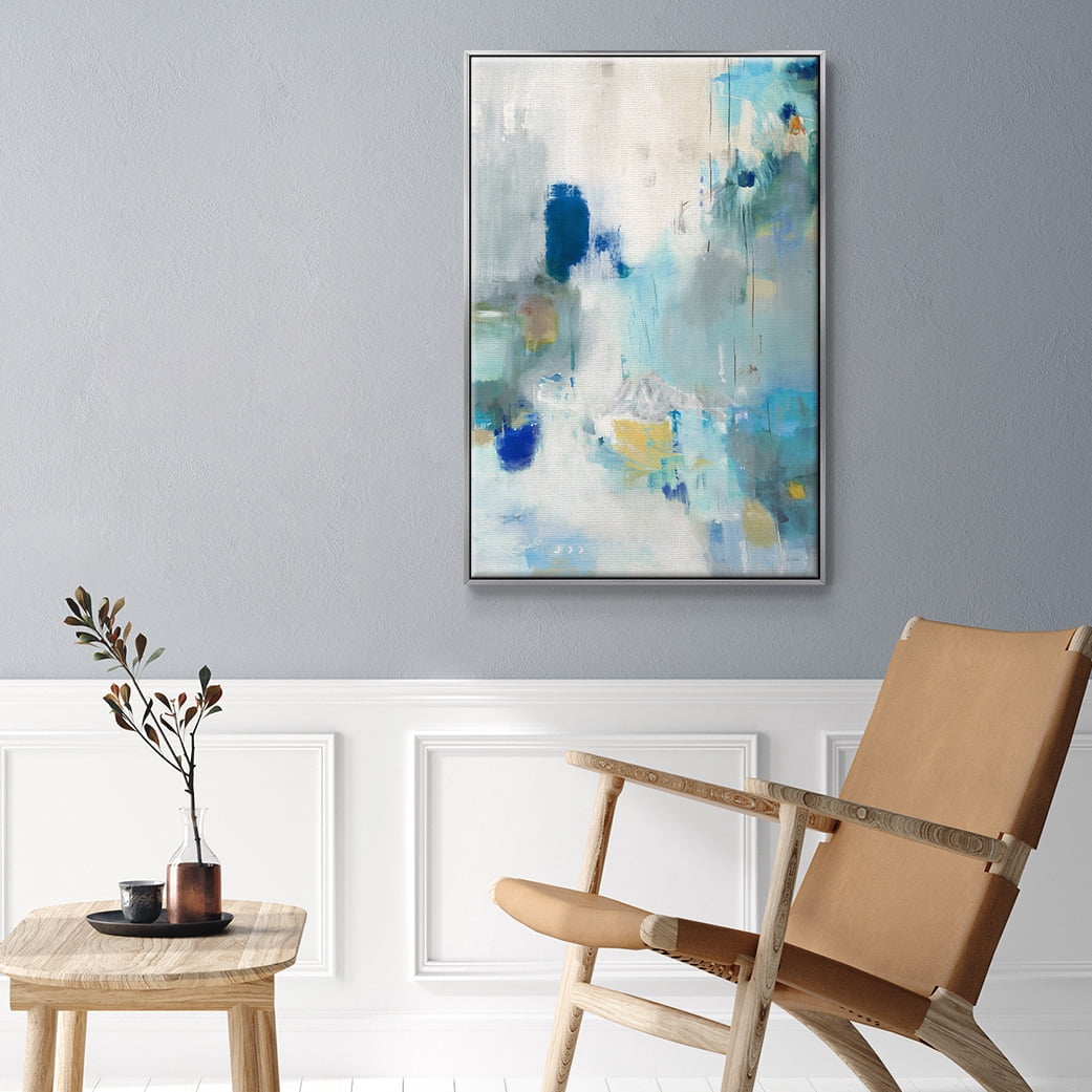 Celeste Motion II Framed Premium Gallery Wrapped Canvas - Ready to Hang - 27 x 41 - Silver Floating Frame