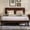 Walnut, variant on Novilla Bed Frame - King Size Solid Wood Platform Bed with 3-Level Adjustable Headboard, Solid Wood Slat Support, No Box Spring Needed, Walnut