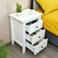 thumbnail image 4 of Costway Table de Chevet Moderne avec Tiroirs Rangement Chambre Blanc, 4 of 10