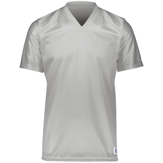 Adult Solid Flag Football Jersey, Grid Iron Silver - Medium