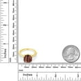 thumbnail image 5 of Gem Stone King 3.77 Cttw Red Tiger Eye and White Created Sapphire 18K Yellow Gold Plated Silver Ring for Women | Wedding Engagement Anniversary Promise Ring for Women | Size 7, 5 of 6