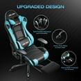 thumbnail image 6 of JONPONY Big and Tall 500LBS Gaming Chair, Ergonomic Design, Gamer Chair PU Leather with Footrest and Lumbar Support, High Back Office Chair Support 8 Hours Long Sitting,Blue Computer Chair,Blue, 6 of 12