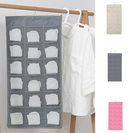 

Happy Date Closet Hanging Organizer Dual Sided Wall Shelf Wardrobe Storage Bags Oxford Cloth Space Saver Bag for Bra Underwear Underpants Socks