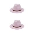 thumbnail image 4 of Sombrero con hebilla de cinturón Sonducket Vestido de moda de otoño Gorros de ala ancha Lana Rosa 58cm 2piezas, 4 of 6