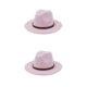 thumbnail image 4 of Sombrero con hebilla de cinturón Sonducket Vestido de moda de otoño Gorros de ala ancha Lana Rosa 58cm 2piezas, 4 of 6
