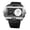 Silver, variant on Men's Square Dual Watch: Dual Time Zone Display Calendar Genuine Leather Strap Motorcycle Style Large Face Wristwatch for Men