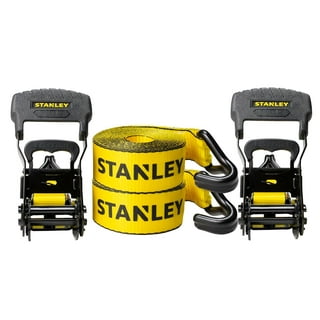  Stanley S1000 Black/Yellow 1 x 10' Ratchet Tie Down Straps -  Light Cargo Hauling (1,500 lbs Break Strength), 8 Pack : Tools & Home  Improvement
