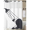 thumbnail image 3 of No Hook Shower Curtain with Snap-in Liner, Sloths Showering Waterproof Fabric Bathroom Curtains, Modern Abstract Art Funny Animals Bath Curtains & Mesh Top Window Stall 48"x72", 3 of 9
