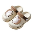thumbnail image 2 of Girls Boys Sandals Clogs Anti- Sandals Summer Slippers With Animal Pattern Coffee 3.5 -4, 2 of 7
