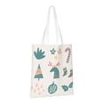 thumbnail image 2 of YFYANG Reusable Cotton Canvas Tote Shopping Bag, Christmas Elements Pattern Washable Portable Grocery Bag for Daily Travel, 2 of 8