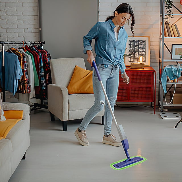 unbranded 4Ud Repuestos Mop De Microfibra Verde Para Duradero Y Resistente A Desgaste Hogar
