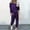 Purple, variant on OKBOP Blue Sweatpants,Loose Two-piece Sets Solid Long Sleeve Tops Vest Casual Sweatsuit Pants for Women