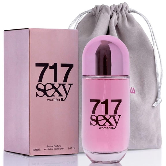 NovoGlow 717 Sexy Women- 100ml/3.4 Fl Oz Eau De Parfum Spray - Long Lasting Floral Citrusy & Powdery Fragrance Smell Fresh & Clean All Day Includes Carrying Pouch Gift for Women for All Occasions