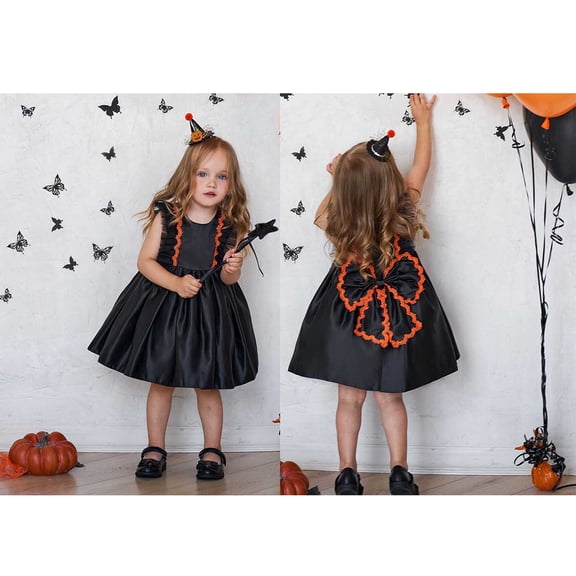 Girls Witch Outfits Gown Dress Girls Halloween Dress Outfits Halloween Outfits for Girls 9-12 Months Girls Halloween Dress