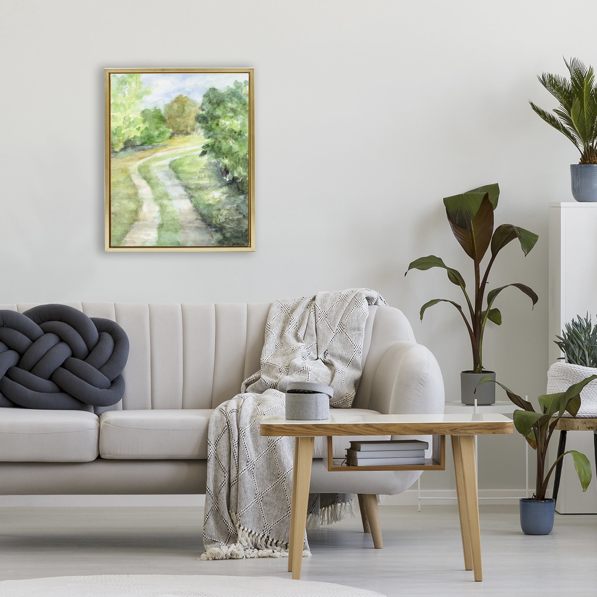 Stupell Industries Around The Bend Gold Framed Floater Canvas Wall Art, design by Lanie Loreth