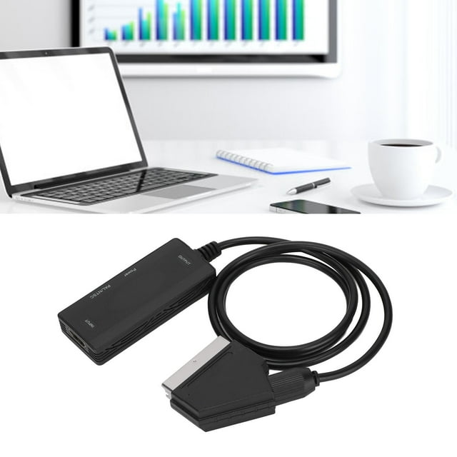 SCART Converter Cable, AV Adapter 720P/1080P Stable for VHS for DVD Players