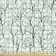 thumbnail image 2 of Ambesonne Abstract Fabric by the Yard Upholstery, Branches Drawn by Hand, 1 Yard, Dark Grey White, 2 of 5