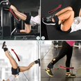 thumbnail image 4 of 2 Pack Ankle Straps with D-Ring for Leg Strength Training, Hemmed Ankle Loop, Elastic Rope Protection, Black, Silver, White, 4 of 4