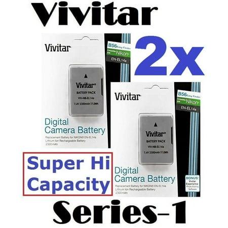 Image of Hi Capacity 2-Pcs EN-EL14a Battery For Nikon D3400 D5600