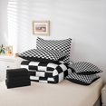 thumbnail image 5 of Manfei Black White Checkered Twin Bedding Sets 7-Piece, Modern Buffalo Plaid Bedding Comforter Set, Abstract Geometric Reversible Sheet Sets, Ultra Soft Home Decor, 5 of 7