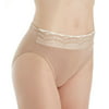 Women's Warner's RT7401P No Pinching. No Problems. Hi-Cut Panty with Lace (ToastedAlmond/Gardenia 3X)