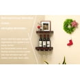 thumbnail image 6 of WELLAND Rustic Wood Corner Floating Shelves Wall Mount Corner Wine Rack -2 Pack with 6 Glass Slot Holder, 6 of 9