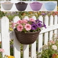 thumbnail image 7 of COM1950s Wall Mounted Planter, Half Round Hanging Flower Pot for Outdoor and Indoor, Faux Wicker Style Plastic Wall Planter for Home Decor, Balcony, Garden, Fence, 7 of 7