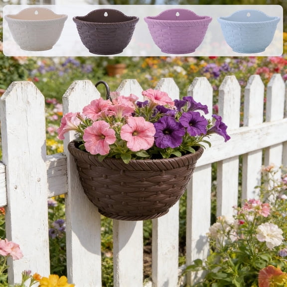 Tarmeek Beige Half Round Wall Mounted Planter Container for Indoor Outdoor Home Garden Decor, Decorative Plant Pot with Various Designs for Water Cultivation and Living Space Enhancement