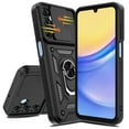 thumbnail image 3 of Venoro for Samsung Galaxy A15 5G Case with Screen Protector Slide Camera Lens Protection Phone Cover with Stand, Black, 3 of 14