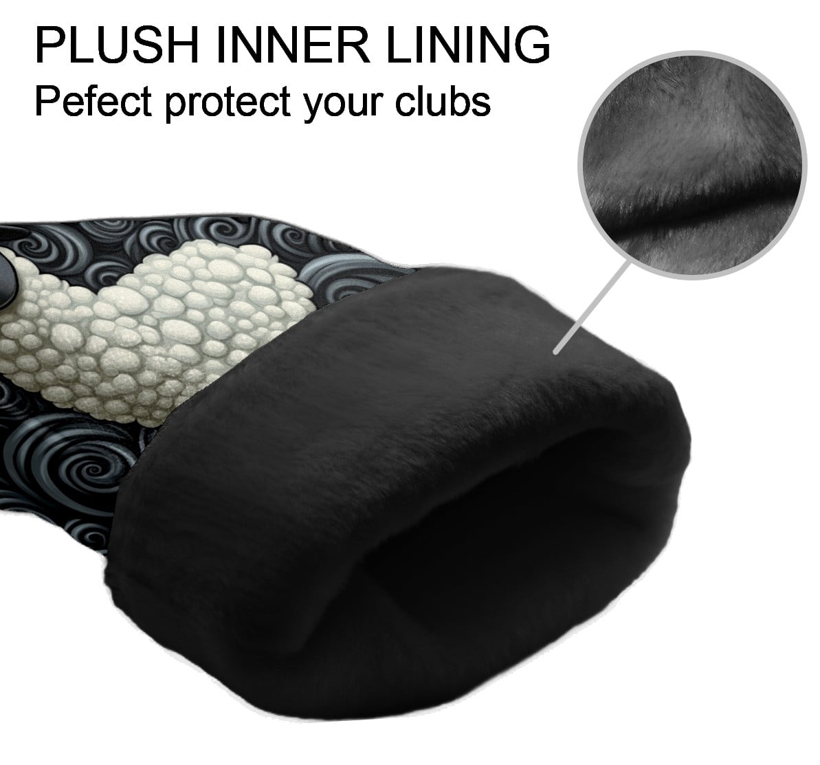 Golf Club Covers PU Leather Waterproof Head Covers for Fairway Woods Hybrids Little Lamb
