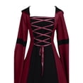thumbnail image 4 of Women's Dress Retro Style Trumpet Sleeve Long Floor Length Gothic Attire for Special Events and Themed Parties, 4 of 6