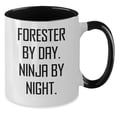 thumbnail image 2 of Amangny Forester Gifts from Friends. Ninja Forester By Day. Two Tone Coffee Mug for Birthday, 2 of 5