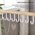 thumbnail image 6 of ODOMY Jewelry Holder Wooden Ring Tray and Hooks Storage 3 Tier Necklace 8PCS Hooks for Necklaces Bracelets, Rings, Watches Desk Hanging Desk Organizer Stand, 6 of 7