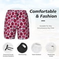 thumbnail image 3 of Yiaed Rose Flowers Print Mens Swim Trunks Bathing Suit Compression Liner Beach Swim Shorts Swimwear Quick Dry Zipper Pocket No-Chafing Board Short-, 3 of 6