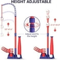 thumbnail image 5 of 3-in-1 T Ball Set for Kids, 2.5-3.9ft Height Adjustable Tee Ball Stand, Hanging Tee, Pitching Machine, Tball Bat with 6 Balls, Indoor/Outdoor Sport Gifts for Boys & Girls, 5 of 11