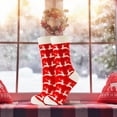 thumbnail image 3 of ELF Christmas Socks, Soft Warm Elastic Cartoon Snowman Santa Claus Printed Casual Socks Holiday Socks Gift, 3 of 8