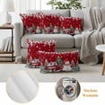 thumbnail image 6 of Red Christmas Outdoor Waterproof Pillow Covers, Xmas Snowman Truck Tree Balls Decorative Square Throw Pillowcase Sofa Cushion Sham for Patio/Couch/Chair, 26"x26" 2 Pack, 6 of 8
