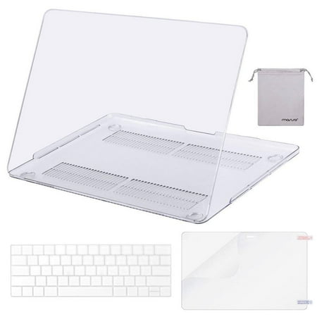 Mosiso MacBook Pro 13 Case 2018 2017 & 2016 Release A1706/A1708/A1989, Plastic Hard Case Shell with Keyboard Cover with Screen Protector with Storage Bag for Newest MacBook Pro 13 Inch, Crystal (Best Case For Macbook Air 13)