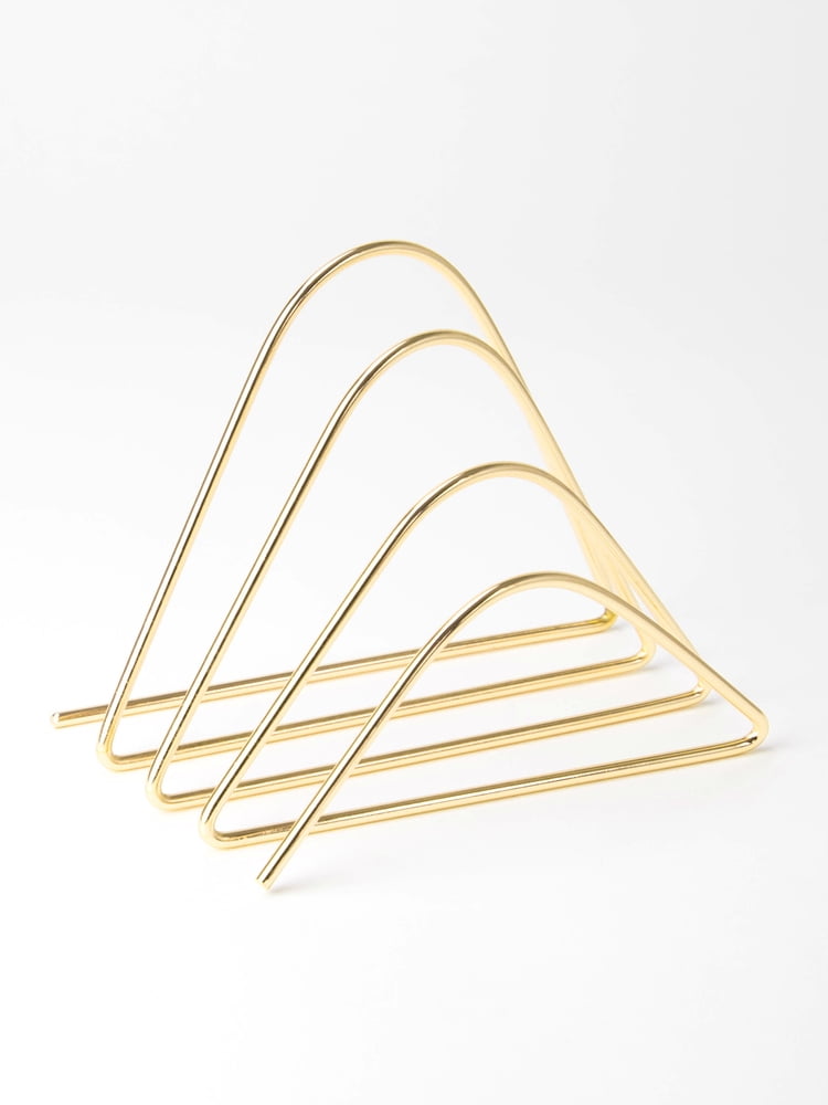 U Brands Desktop Letter Sorter, Wire Metal, Gold