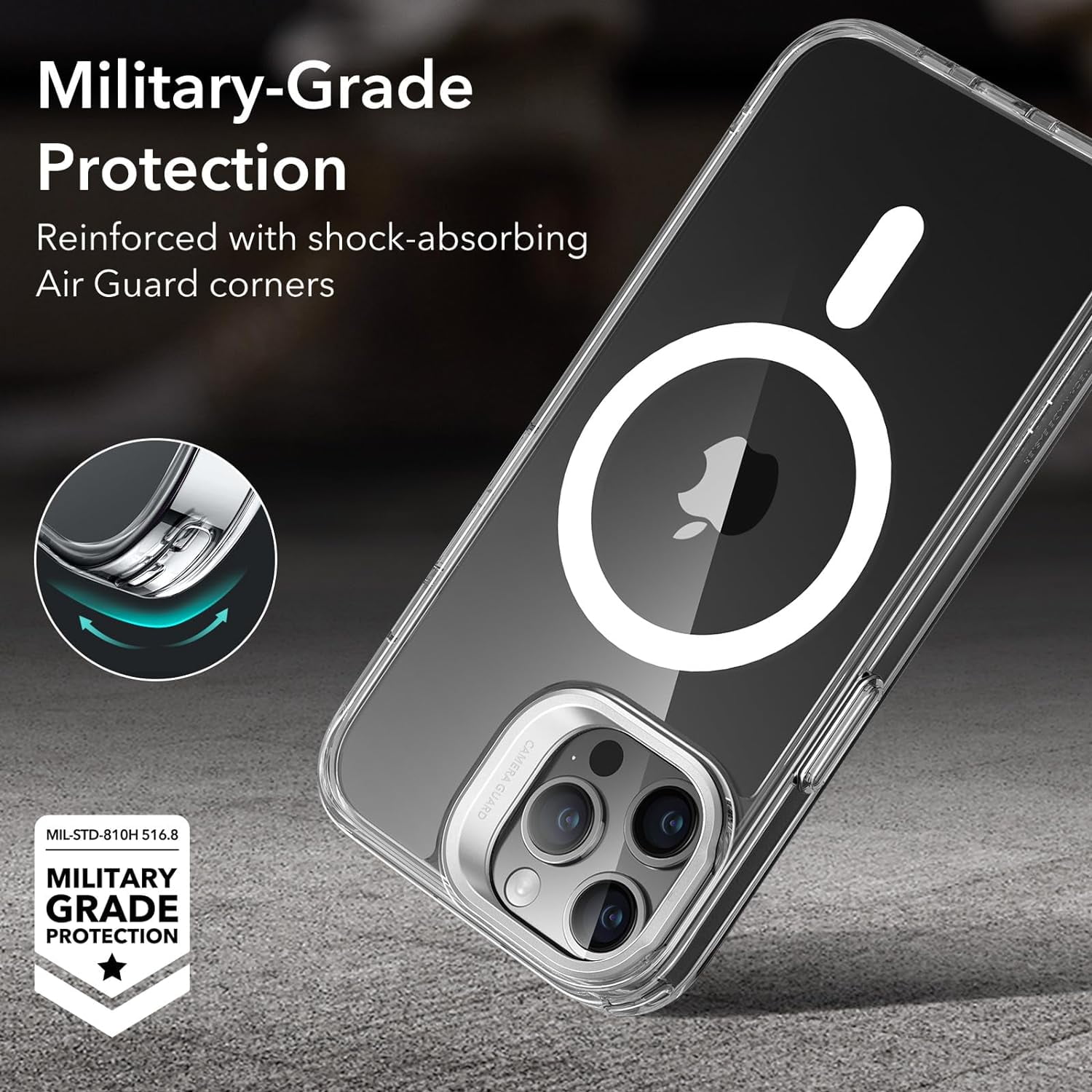  ESR MagSafe - Funda de silicona con soporte integrado para iPhone  15 Pro Max, protección de grado militar, cámara y funda magnética para  teléfono, serie Cloud, marrón claro : Celulares y Accesorios