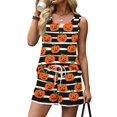 thumbnail image 5 of Women's Pajama Sets Halloween Print Sleeveless 2 Piece Set Tank Top and Shorts for Parties and Everyday Casual Outfits 09 3Xl, 5 of 6