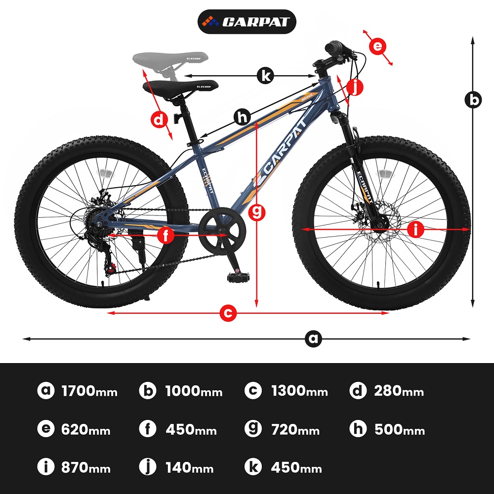 YDSM 24 Inch Fat Tire Bike Full Shimano 7 Speeds Mountain Bike, Dual Disc Brake, High-Carbon Steel Frame, Front Suspension, Mountain Trail Bike, Urban Commuter City Bicycle  Gray