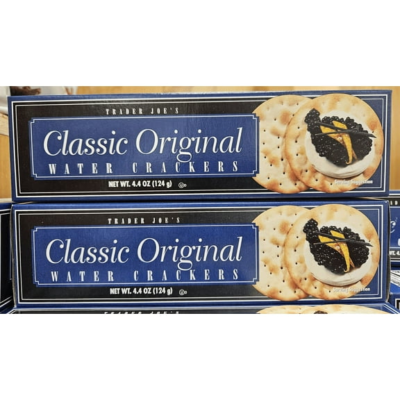 Trader Joe's Classic Original Water Crackers 4.4oz 124g (2 Boxes)