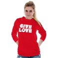 thumbnail image 3 of Give Love Heart Kindness Happiness Women's Long Sleeve T Shirt Brisco Brands M, 3 of 6