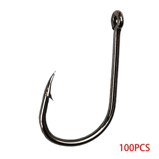 yingyy 100PCS/Set Carbon Steel Carp Fishing Hook Fishhooks Durable Head Fishing  Hooks with Hole, Type 10 4#&silver 1 Pc 
