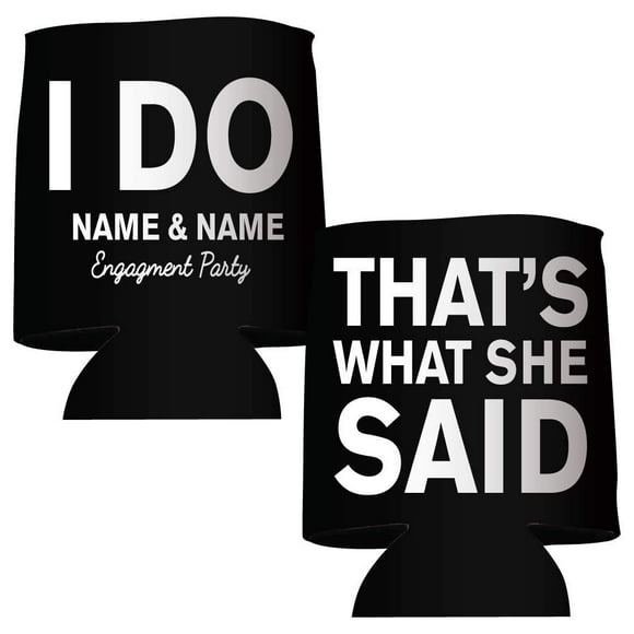 VictoryStore Can Coolers: Custom Engagement Party Can Coolers That's What She Said Wedding Engagement Can Coolers (100)
