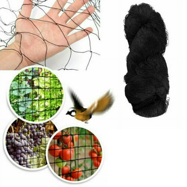 Malla de Red AntipáJaros de Nailon Negro para Cultivo de Frutas Plantas áRboles Red para PrevencióN de Aves 15X7,5 M